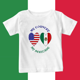 USA Mexiko-Flagge Herzen Mein Land Mein Erbe Baby T-shirt