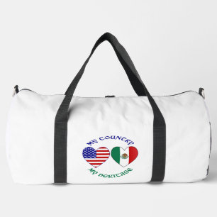 USA Mexiko-Flagge Herzen Mein Land Mein Erbe  Duffle Bag