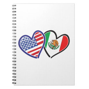 USA Mexiko Herzflags Notizblock