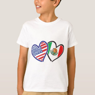 USA Mexiko Herzflags T-Shirt