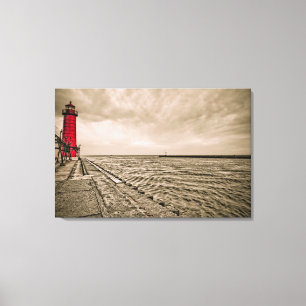 USA, Michigan, Grand Haven Leuchtturm Leinwanddruck