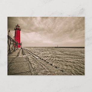 USA, Michigan, Grand Haven Leuchtturm Postkarte