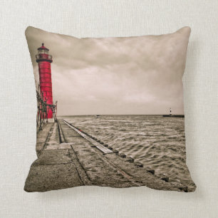 USA, Michigan, Grand Haven Lighthouse Kissen