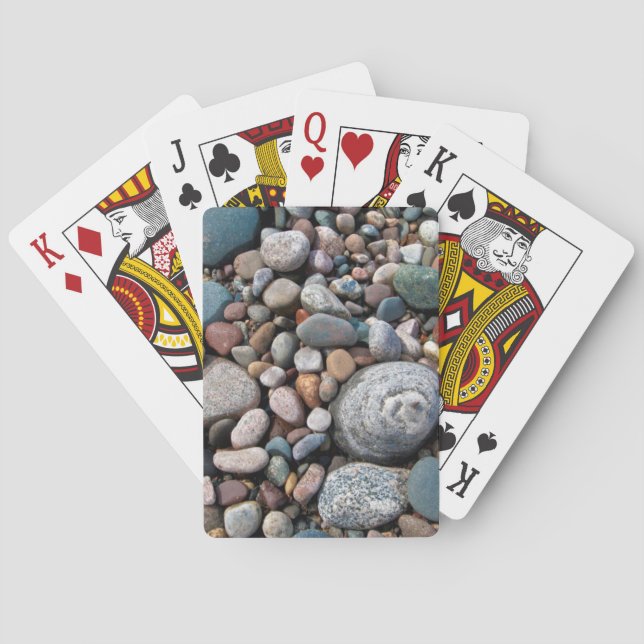 USA, Michigan. Kies an der Küste Spielkarten (Rückseite)