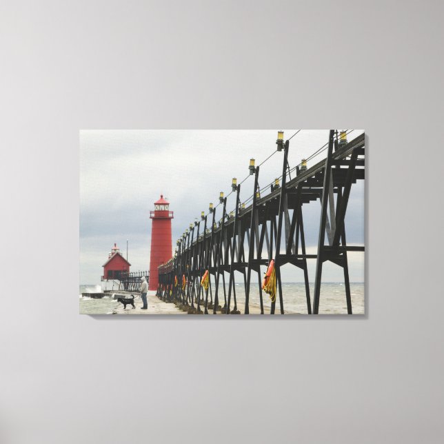 USA, Michigan, Lake Michigan Shore, Grand Haven: Leinwanddruck (Vorderseite)