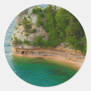 USA, Michigan. Miner's Castle Felsformation Runder Aufkleber