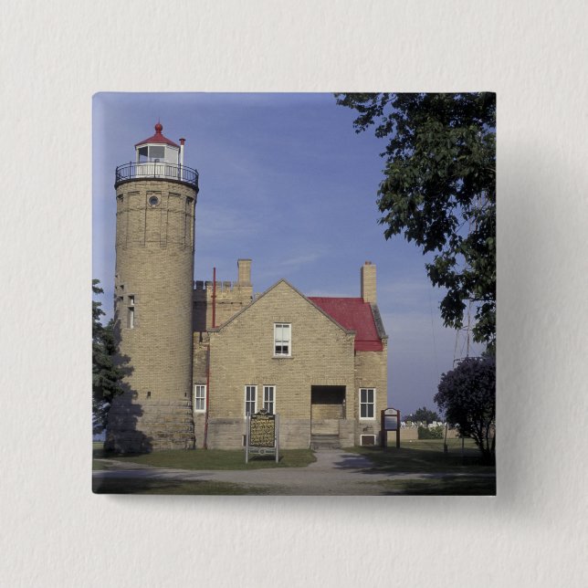 USA, Michigan Old Mackinac Point Lighthouse Button (Vorderseite)