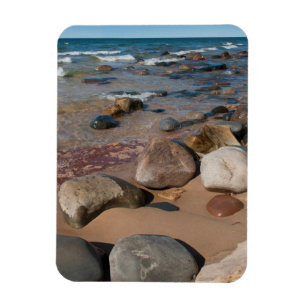 USA, Michigan. Runded Boulders auf 12 Meilen Magnet