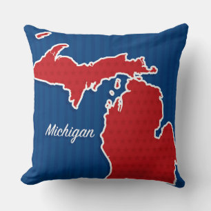 USA Michigan Staat Patriotic US Flagge Map Kissen