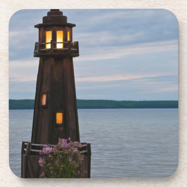 USA, Michigan. Yard Decoration Leuchtturm Getränkeuntersetzer (Vorderseite)