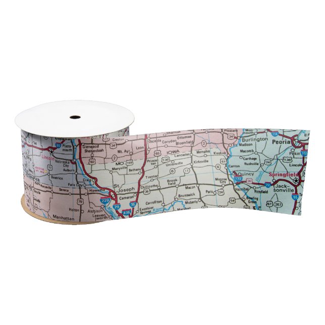 USA Midwest Map Satinband (Spule)