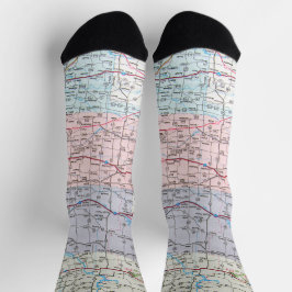 USA Midwest Road Map Socken