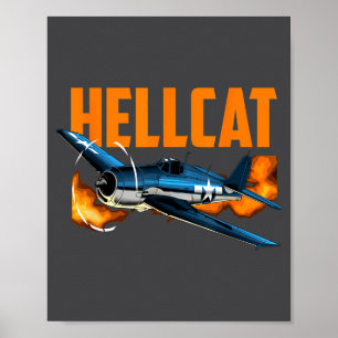 USA-Militär-Warbir-Flugzeug Hellcat WW2 Vintage Poster