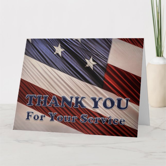 USA-Militärveteranen-patriotische Flagge danken Dankeskarte (Vorderseite)