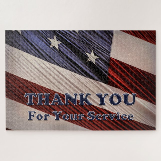 USA Military Veterans Patriotic Flag Thank You (Horizontal)
