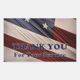 USA Military Veterans Patriotic Flag Vielen Dank Rechteckiger Aufkleber