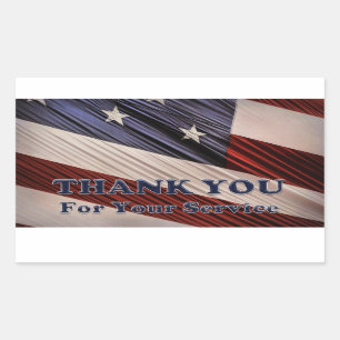 USA Military Veterans Patriotic Flag Vielen Dank Rechteckiger Aufkleber