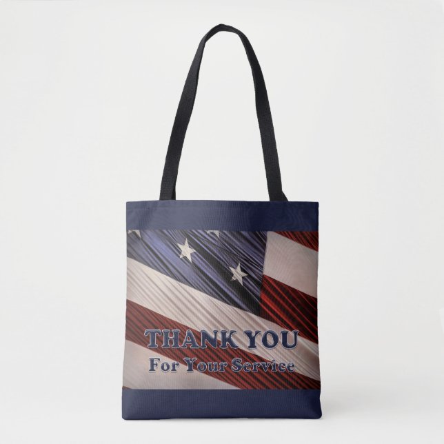 USA Military Veterans Patriotic Flag Vielen Dank Tasche (Vorderseite)