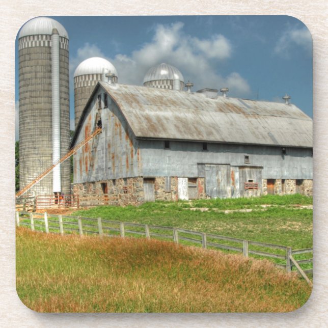 USA, Minnesota-Scheune und Silo Untersetzer (Vorderseite)
