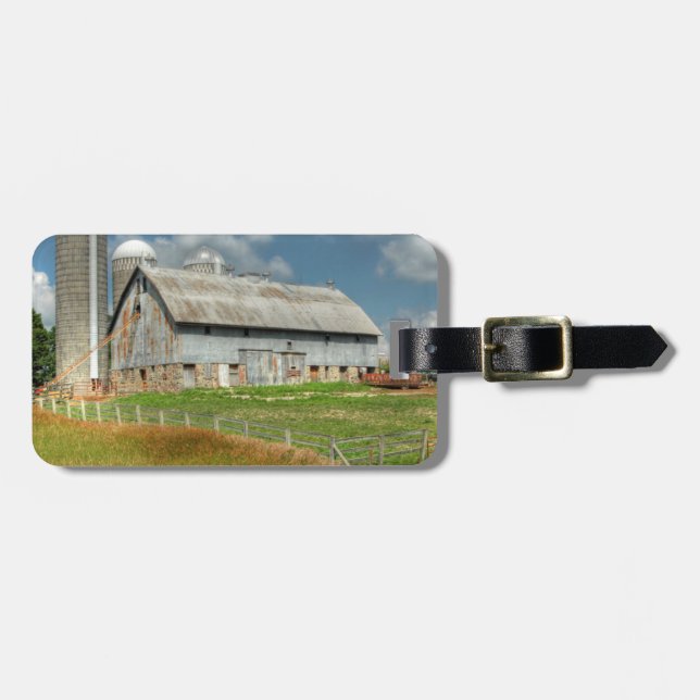 USA, Minnesota-Stall und Silo Gepäckanhänger (Vorderseite horizontal)