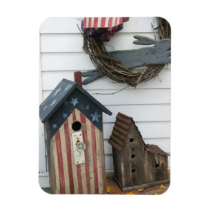 USA, Missouri, Herman: Patriotische Vogelnisthäuse Magnet