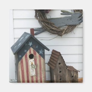 USA, Missouri, Herman: Patriotische Vogelnisthäuse Magnet