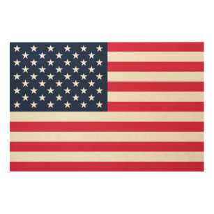 USA mit 50 Sternen Holzdruck