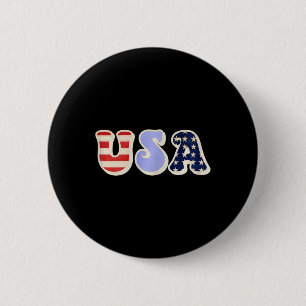 USA mit amerikanischer Fahne für Teen Girls Women Button