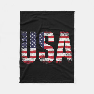 USA mit amerikanischer Flagge für patriotische Una Fleecedecke