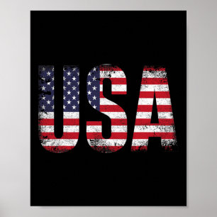 USA mit amerikanischer Flagge für patriotische Una Poster