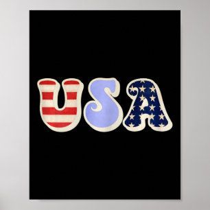 USA mit amerikanischer Flagge für Teenager-Mädchen Poster
