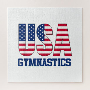 USA mit amerikanischer Flagge Gymnastik Sports