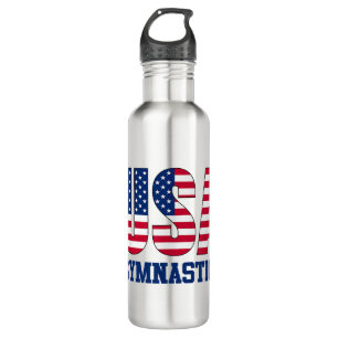 USA mit amerikanischer Flagge Gymnastik Sports Edelstahlflasche