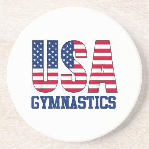 USA mit amerikanischer Flagge Gymnastik Sports Getränkeuntersetzer