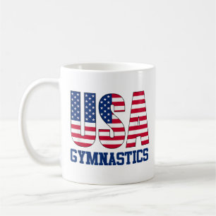USA mit amerikanischer Flagge Gymnastik Sports Kaffeetasse