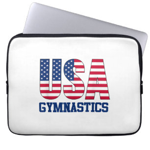 USA mit amerikanischer Flagge Gymnastik Sports Laptopschutzhülle