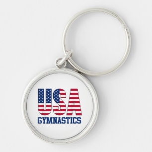 USA mit amerikanischer Flagge Gymnastik Sports Schlüsselanhänger