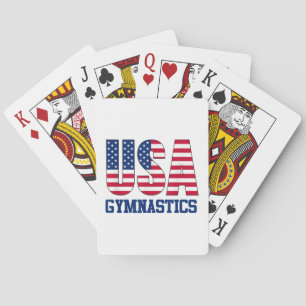 USA mit amerikanischer Flagge Gymnastik SportsUSA  Spielkarten