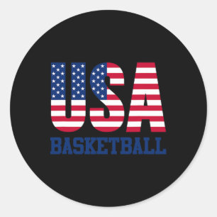 Usa mit amerikanischer Flagge Sketll Sport Frauen Runder Aufkleber