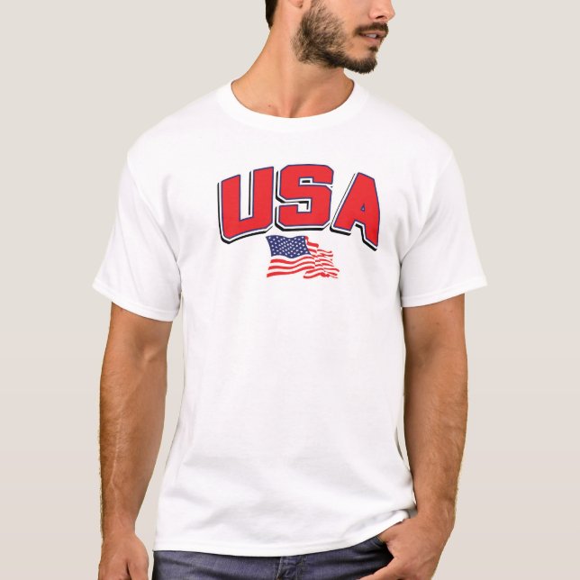 USA mit amerikanischer Flagge T-Shirt (Vorderseite)
