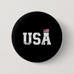 USA mit amerikanischer Flagge zum Unabhängigkeitst Button