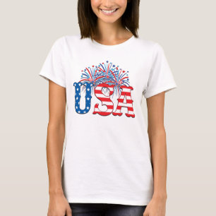 USA mit Feuerwerk T-Shirt