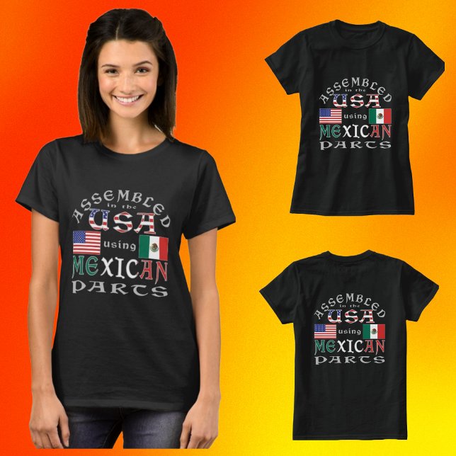 USA mit mexikanischem Teil personalisieren Frauen T-Shirt (Von Creator hochgeladen)