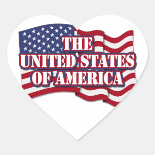 USA mit US-Flagge Herz-Aufkleber
