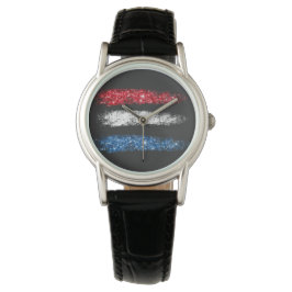 *~* USA - Moderne Abstrakte amerikanische Flagge Armbanduhr