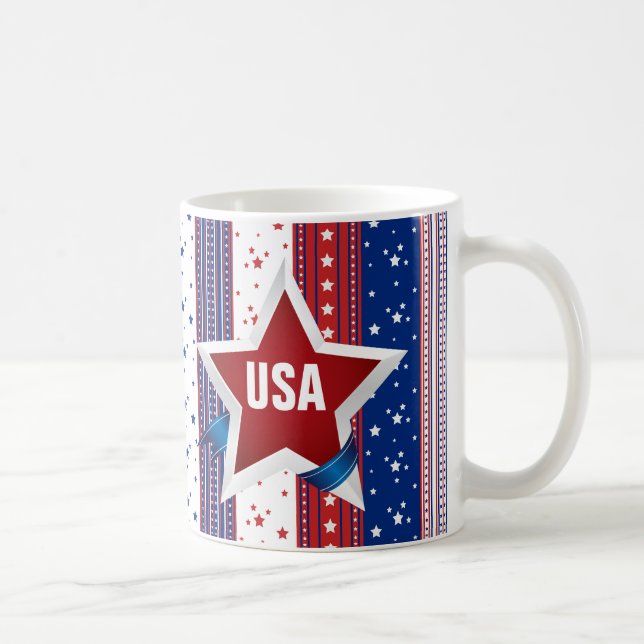 USA Monogram Americana Patriotic Kaffeetasse (Rechts)