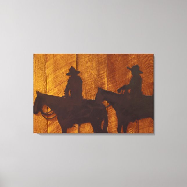 USA, Montana, Boulder River Cowboys auf Pferden Leinwanddruck (Vorderseite)