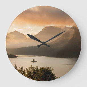 USA, Montana, Glacier National Park.Sonnenschein Große Wanduhr