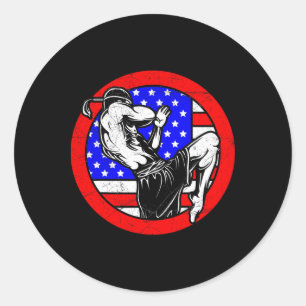 Usa Muay Thai - Thai-Boxen und Kickboxen Geschenk Runder Aufkleber