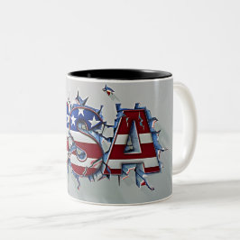 USA Mug, 4th of July Mug, Independence Day Zweifarbige Tasse